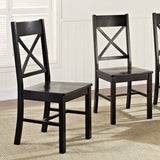 Walker Edison Wood Dining Chairs, Set of 2 - Black in High-Grade MDF, Solid Wood Veneers, Solid Wood CHW2BL 812492017202