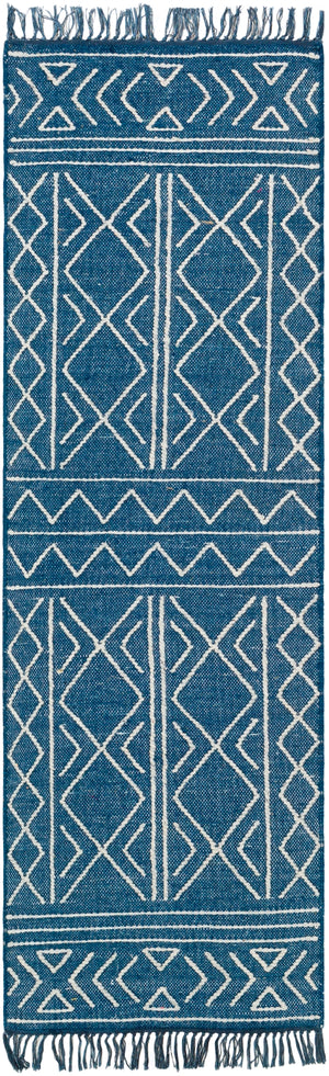 Cheyenne CHY-2306 Global Wool, Polyester Rug CHY2306-268 Dark Blue, Cream, White 60% Wool, 40% Polyester 2'6" x 8'