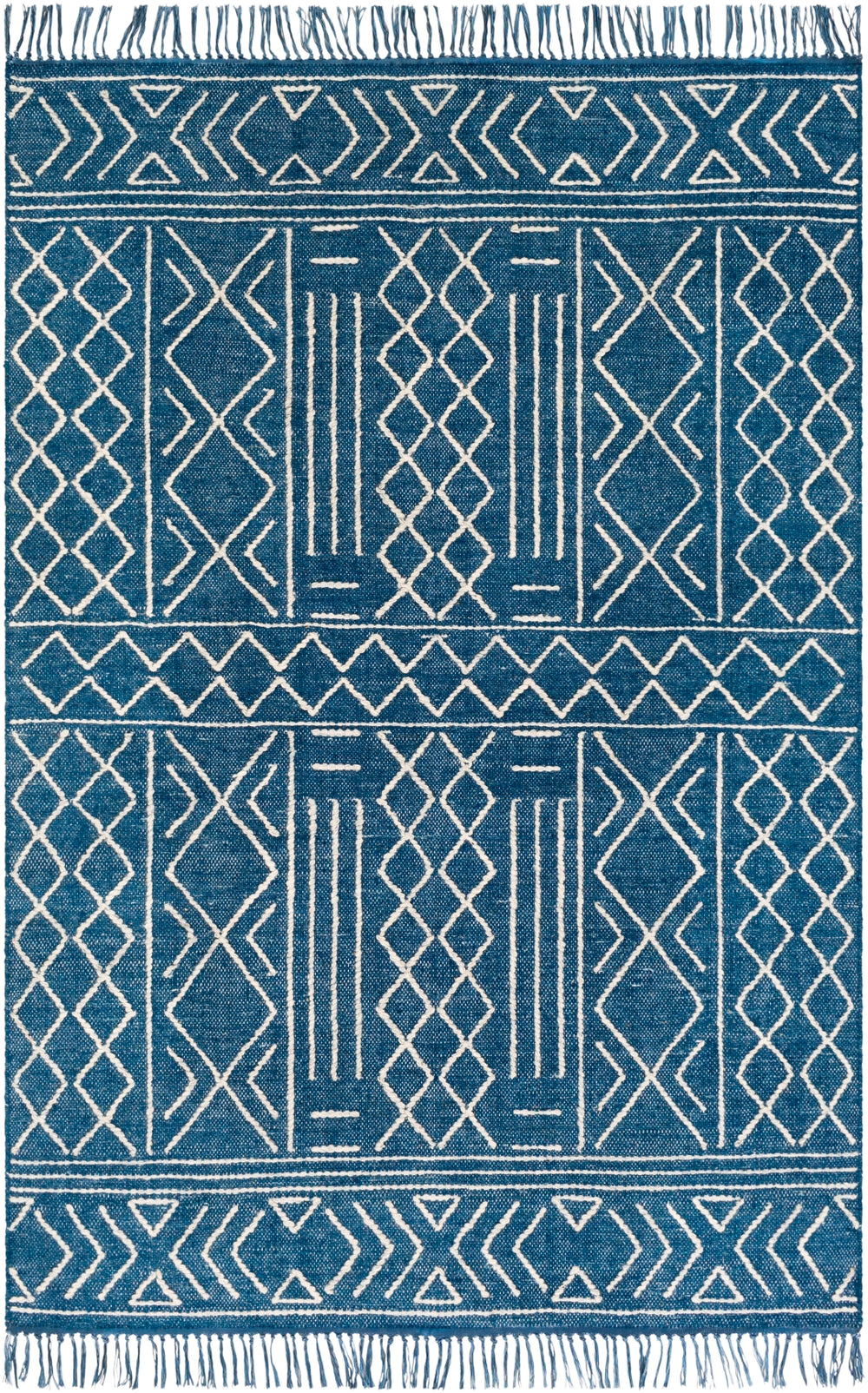 Cheyenne CHY-2306 Global Wool, Polyester Rug CHY2306-810 Dark Blue, Cream, White 60% Wool, 40% Polyester 8' x 10'