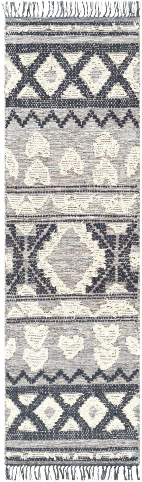 Cheyenne CHY-2307 Global Wool, Polyester Rug CHY2307-268 Navy, Denim, Sky Blue, Camel, Cream 60% Wool, 40% Polyester 2'6" x 8'
