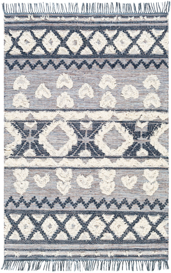 Cheyenne CHY-2307 Global Wool, Polyester Rug CHY2307-810 Navy, Denim, Sky Blue, Camel, Cream 60% Wool, 40% Polyester 8' x 10'