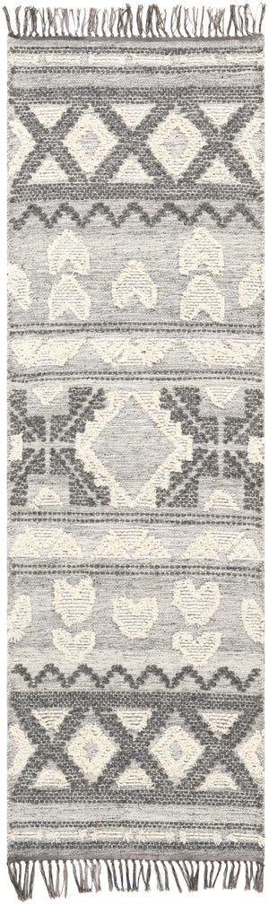 Cheyenne CHY-2308 Global Wool, Polyester Rug CHY2308-268 Charcoal, Ivory, White, Cream 60% Wool, 40% Polyester 2'6" x 8'