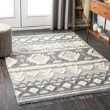 Cheyenne CHY-2308 Global Wool, Polyester Rug CHY2308-810 Charcoal, Ivory, White, Cream 60% Wool, 40% Polyester 8' x 10'