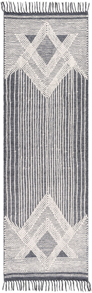 Cheyenne CHY-2309 Global Wool, Polyester Rug CHY2309-268 Charcoal, Ivory, Medium Gray 60% Wool, 40% Polyester 2'6" x 8'