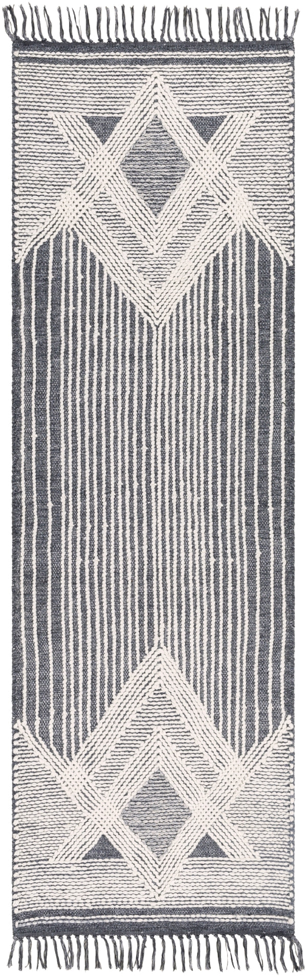 Cheyenne CHY-2309 Global Wool, Polyester Rug CHY2309-268 Charcoal, Ivory, Medium Gray 60% Wool, 40% Polyester 2'6" x 8'