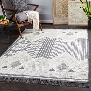 Cheyenne CHY-2309 Global Wool, Polyester Rug CHY2309-810 Charcoal, Ivory, Medium Gray 60% Wool, 40% Polyester 8' x 10'