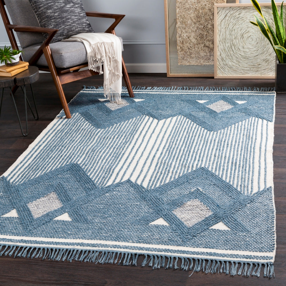 Cheyenne CHY-2310 Global Wool, Polyester Rug CHY2310-576 Denim, Khaki, Medium Gray, Ivory 60% Wool, 40% Polyester 5' x 7'6"