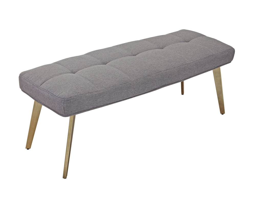 VIG Furniture Modrest Cici - Contemporary Grey & Antique Brass Bench VGGAGA-8635BE-GRY-B