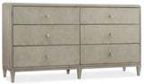 Elixir Modern-Contemporary Six-Drawer Dresser In Rubberwood Solids With Chinese Walnut Veneers