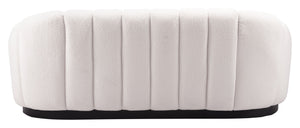 Zuo Modern Bhutan 100% Polyester, Plywood, Steel, Polypropylene Modern Commercial Grade Sofa Cream, Black 100% Polyester, Plywood, Steel, Polypropylene