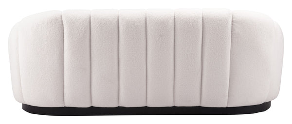 Zuo Modern Bhutan 100% Polyester, Plywood, Steel, Polypropylene Modern Commercial Grade Sofa Cream, Black 100% Polyester, Plywood, Steel, Polypropylene