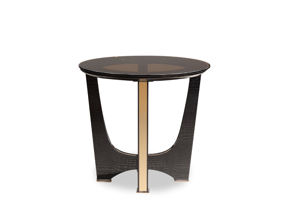 VIG Furniture A&X Talin Modern Black Crocodile & Rosegold End Table VGUNCK813-60