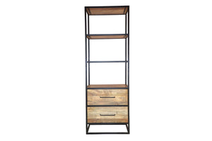 Porter Designs Delancy Solid Wood Industrial Bookcase Brown 09-116-28-3264