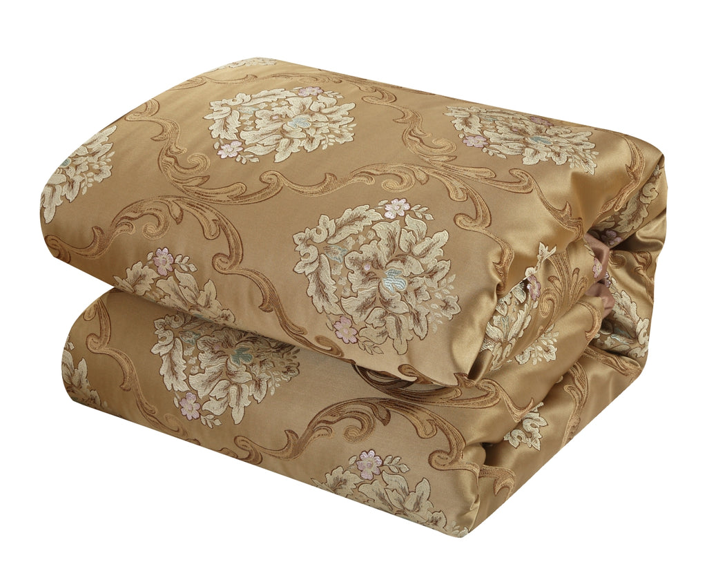 Aubrey Gold Queen 9pc Comforter Set