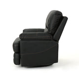 Elodie Faux Leather Swivel Power Glider Recliner, Black Noble House