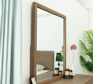 VIG Furniture Modrest Claire - Contemporary Natural Light Mocha Acacia Mirror VGWDWIN-MIR