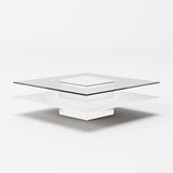 VIG Furniture Modrest Clarion - Modern White & Clear Glass Coffee Table VGBBLE638E-WHT