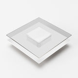 VIG Furniture Modrest Clarion - Modern White & Clear Glass Coffee Table VGBBLE638E-WHT