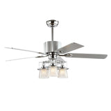 Safavieh Parlin Ceiling Light Fan in Silver/White Maple CLF1000A