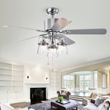 Parlin Ceiling Light Fan in Silver/White Maple