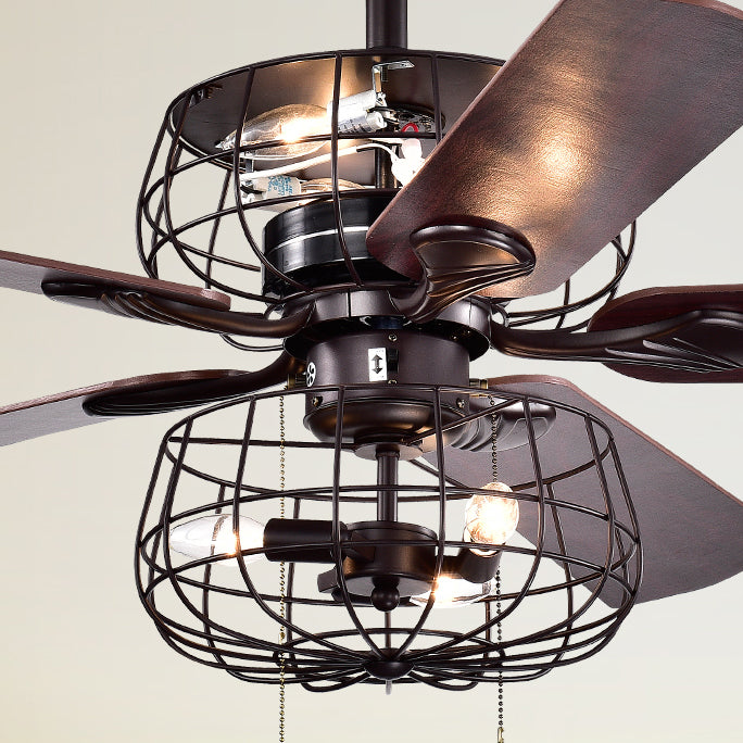 Safavieh Erving Ceiling Light Fan in Red Walnut/Dark Cheery CLF1003A