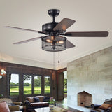 Fredrik Ceiling Light Fan in Ashwood/Brown