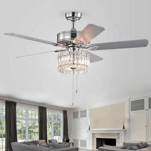 Safavieh Dresher Ceiling Light Fan in Silver/White Maple CLF1006A