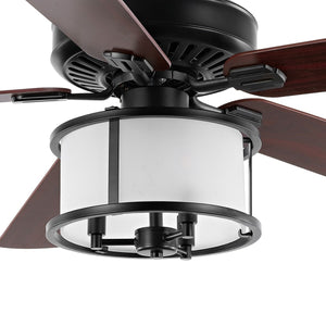 Safavieh Kristos, 3 Light, 52 Inch, Black, Iron Ceiling Fan – Ashwood/Brown Plywood Blades Dark Cherry/Red Walnut Plywood CLF1024A