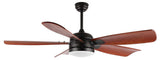 Safavieh Durden, 62 Inch, Black, Metal/Glass Ceiling Fan – Brown Plywood Blades Brown Blades Solid Wood CLF1029A