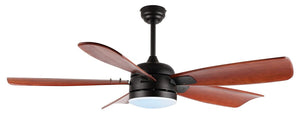 Safavieh Durden, 62 Inch, Black, Metal/Glass Ceiling Fan – Brown Plywood Blades Brown Blades Solid Wood CLF1029A