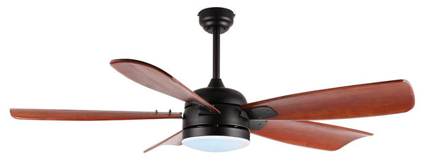 Safavieh Durden, 62 Inch, Black, Metal/Glass Ceiling Fan – Brown Plywood Blades Brown Blades Solid Wood CLF1029A