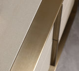 VIG Furniture Nova Domus Cartier - Modern Beige Shagreen and Brushed Brass Dresser VGVC-J-A002-M