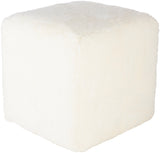 Calidus CLPF-001 Modern Sheepskin, Wood, Felt Pouf CLPF001-161617 Butter 100% Sheepskin, Wood, 100% Felt 17"H x 16"W x 16"D