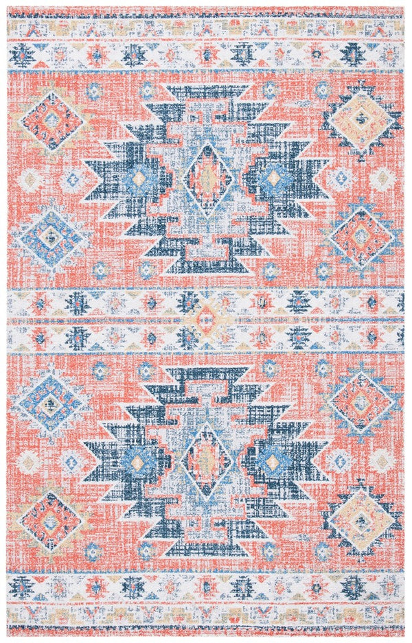 Clv-Classic Vintage Classic Vintage 208 Transitional Hand Tufted 80% Polyester, 20% Cotton Rug Blue / Rust