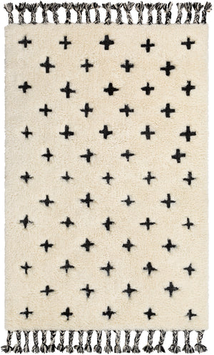 Camille CME-2300 Global Wool, Cotton Rug CME2300-81012 Cream, Black 90% Wool, 10% Cotton 8'10" x 12'