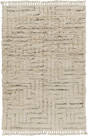Camille CME-2302 Global NZ Wool Rug CME2302-576 Cream, Medium Gray, Charcoal 100% NZ Wool 5' x 7'6"
