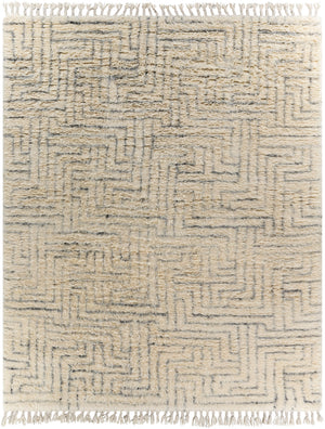 Camille CME-2302 Global NZ Wool Rug CME2302-81012 Cream, Medium Gray, Charcoal 100% NZ Wool 8'10" x 12'