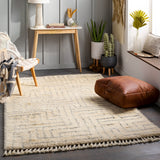 Camille CME-2302 Global NZ Wool Rug CME2302-81012 Cream, Medium Gray, Charcoal 100% NZ Wool 8'10" x 12'