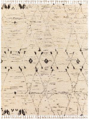 Camille CME-2304 Global NZ Wool Rug CME2304-81012 Cream, Medium Gray, Charcoal 100% NZ Wool 8'10" x 12'