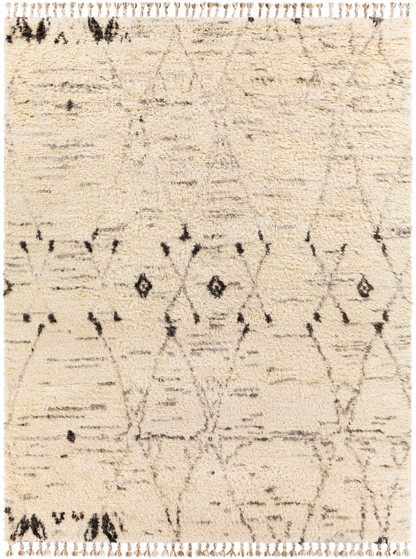 Camille CME-2304 Global NZ Wool Rug CME2304-81012 Cream, Medium Gray, Charcoal 100% NZ Wool 8'10" x 12'