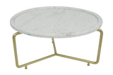 Porter Designs Marais Solid Marble Top Contemporary Coffee Table White 05-125-03-02622-KIT