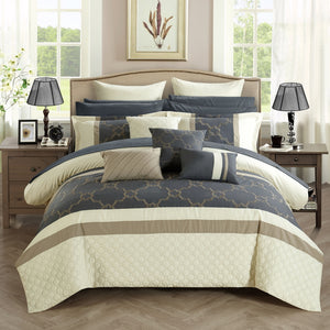 Camilia Beige Queen 16pc Comforter Set