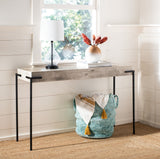 Safavieh Eli Rectangle Console Table in Light Grey and Black CNS4200A 889048767584