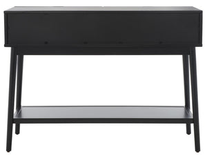 Safavieh Baisley 2 Drawer Rattan Console Table Black CNS5000B