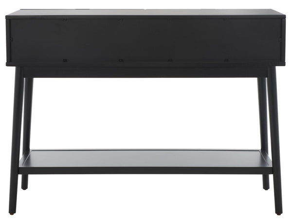 Safavieh Baisley 2 Drawer Rattan Console Table Black CNS5000B