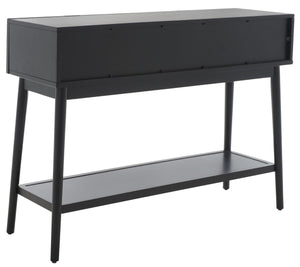 Safavieh Baisley 2 Drawer Rattan Console Table Black CNS5000B