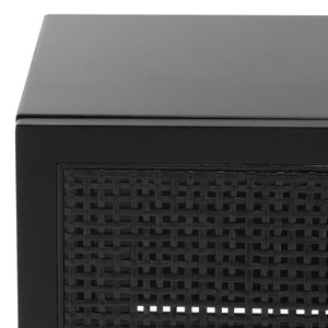 Safavieh Baisley 2 Drawer Rattan Console Table Black CNS5000B
