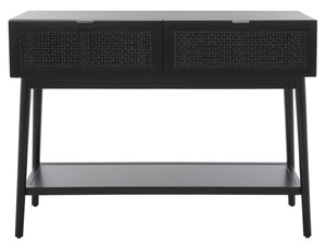 Safavieh Baisley 2 Drawer Rattan Console Table Black CNS5000B