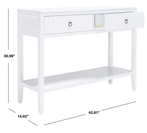 Tegan 2 Drawer Console Table White Wood CNS5001A