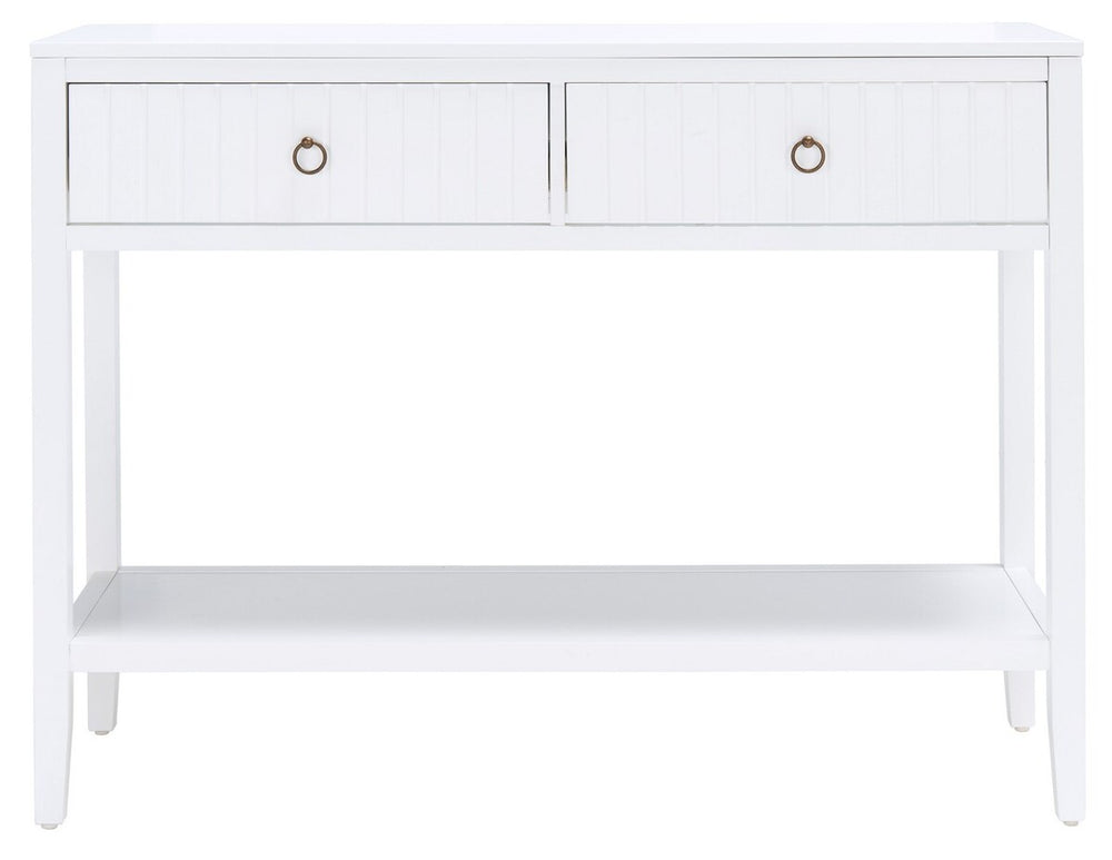 Tegan 2 Drawer Console Table White Wood CNS5001A